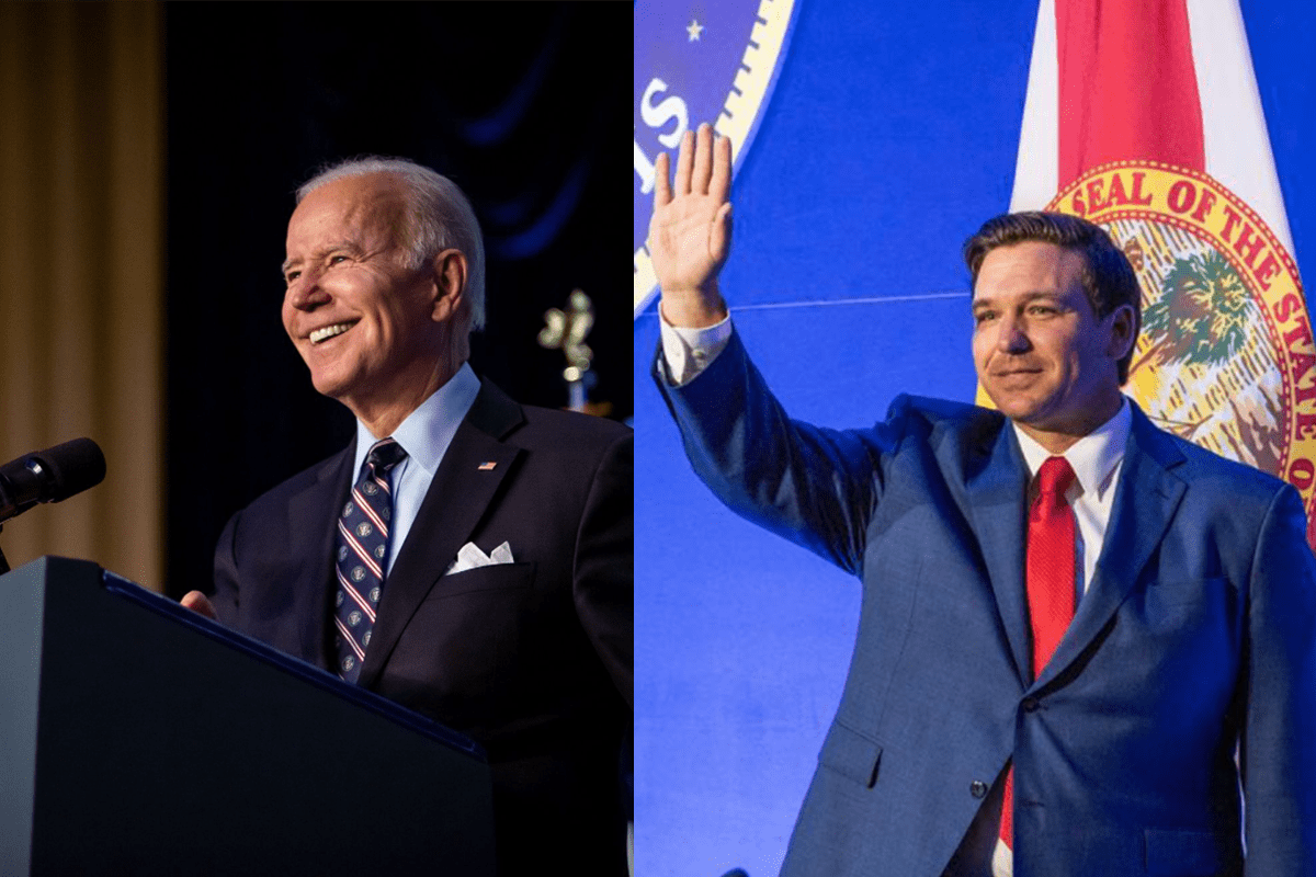 President Joe Biden (left, Instagram @joebiden) and Governor Ron DeSantis (right, Instagram @rondesantisfl)