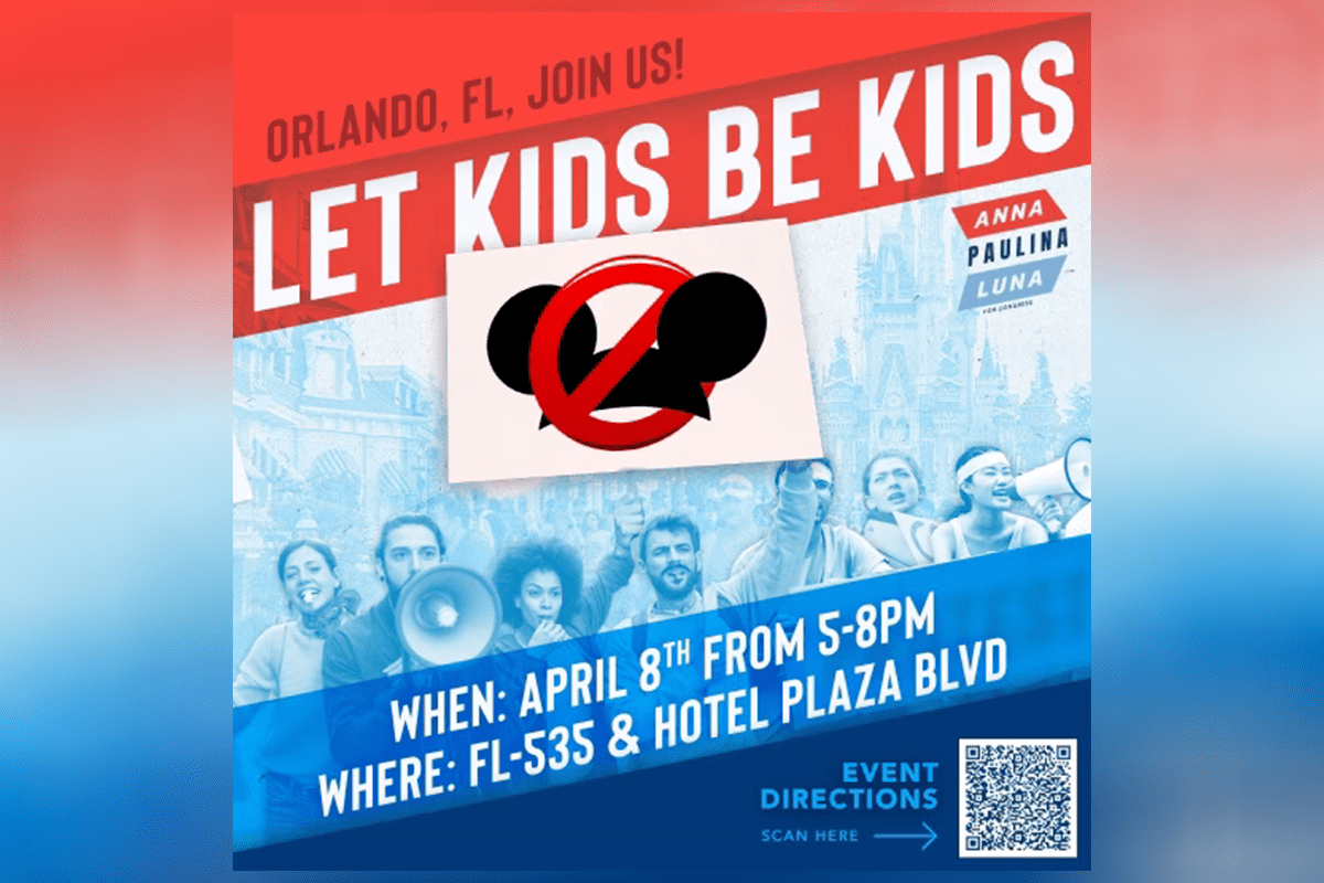 "Let Kids Be Kids" protest advertisement (Anna Paulina Luna for Congress)