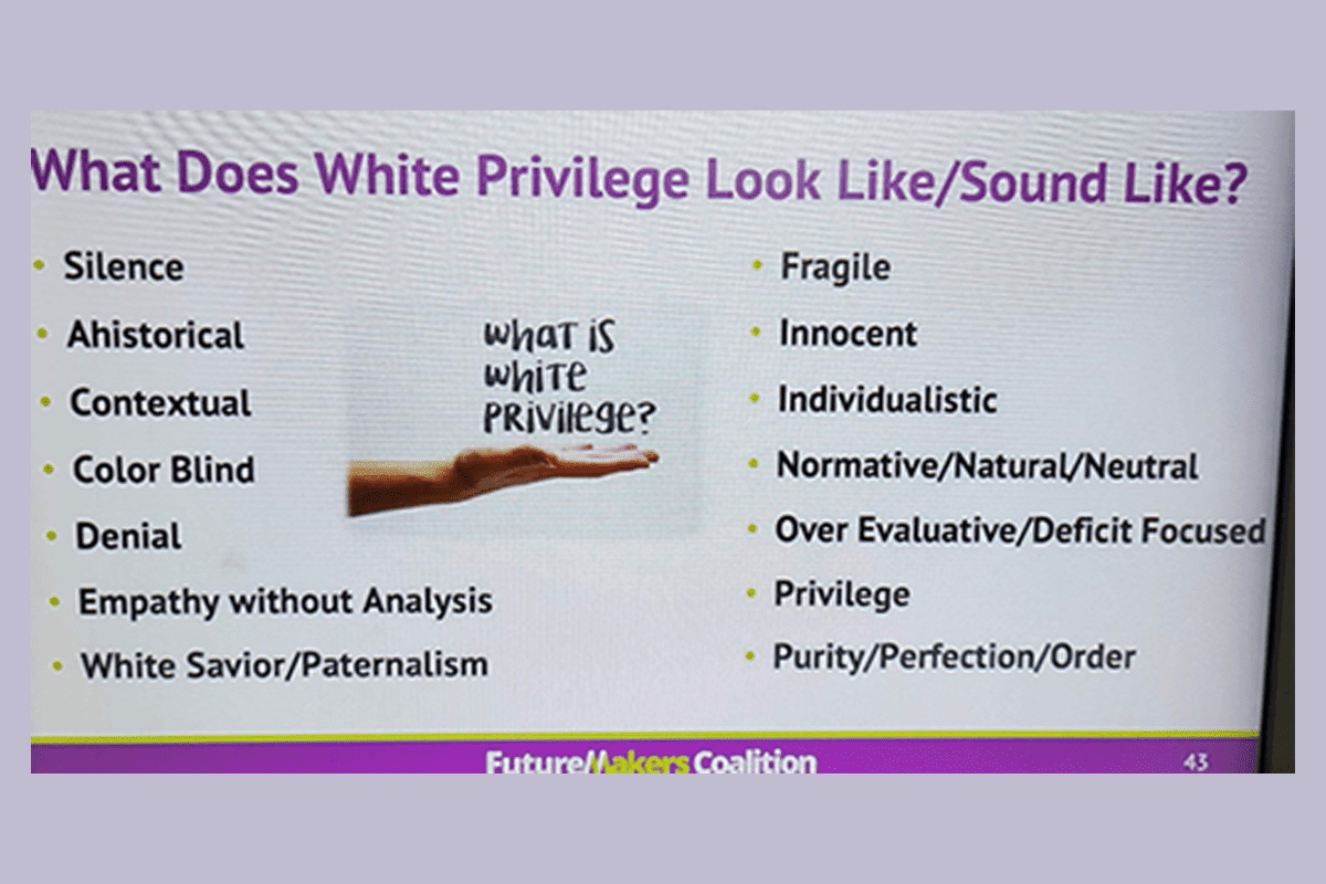 Lee County Schools slide show teaching "white privilege"