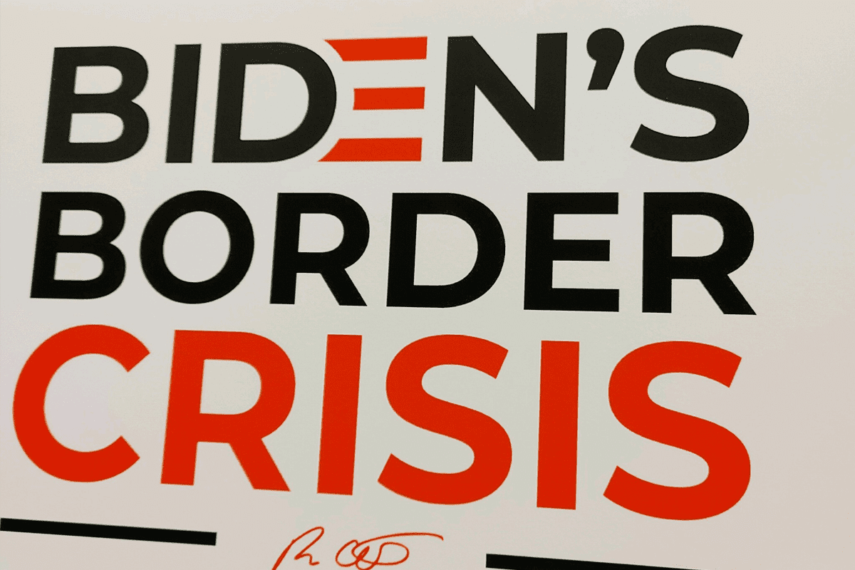 "Biden's Border Crisis" sign from Gov. Ron DeSantis. (Photo/Gov. Ron DeSantis' office)