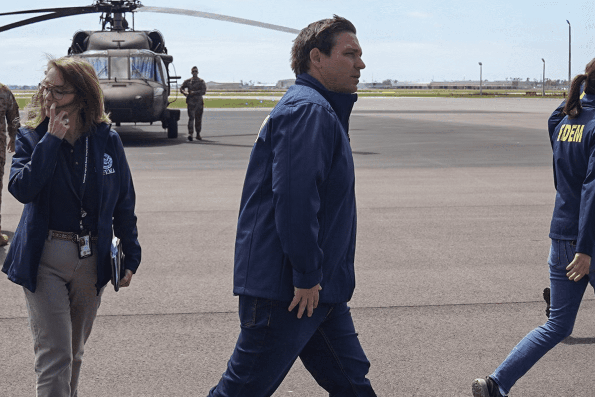Gov. Ron DeSantis visits with search and rescue teams, Sept. 29, 2022.