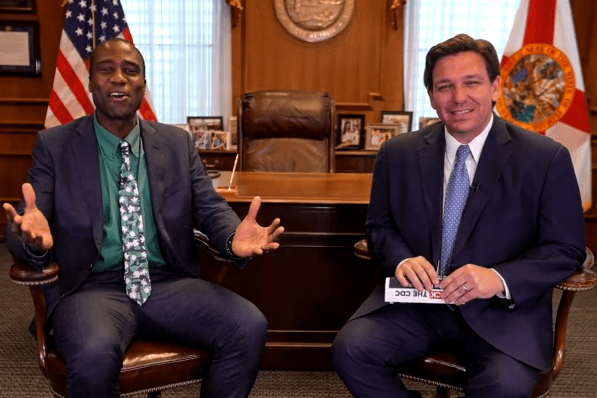 Florida Surgeon General Joseph Ladapo and Gov. Ron DeSantis.