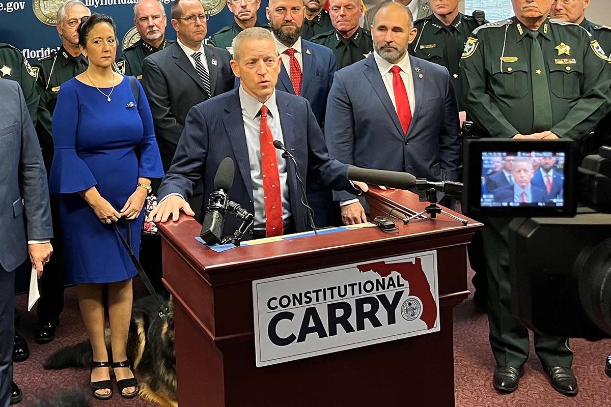 Florida House Speaker Paul Renner announces constitutional carry legislative proposal, Tallahassee, Fla., Jan. 30, 2023.