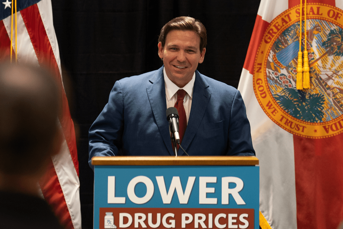 Gov. Ron DeSantis unveils plan to pursue comprehensive legislation to lower prescription drug prices and promote transparency, The Villages, Fla., Jan. 12, 2023.