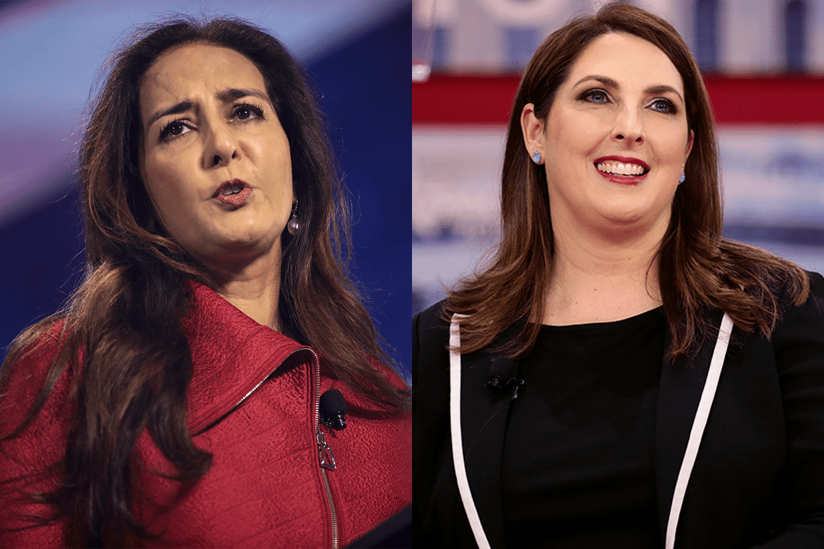 Harmeet Dhillon, left, and RNC Chairwoman Ronna McDaniel, right. (Photos/Gage Skidmore)