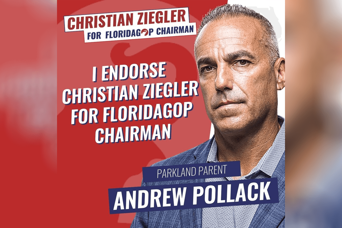 Christian Ziegler endorsed by Parkland parent Andrew Pollack, Feb. 5, 2023. (Photo/@ChrisMZiegler, Twitter)