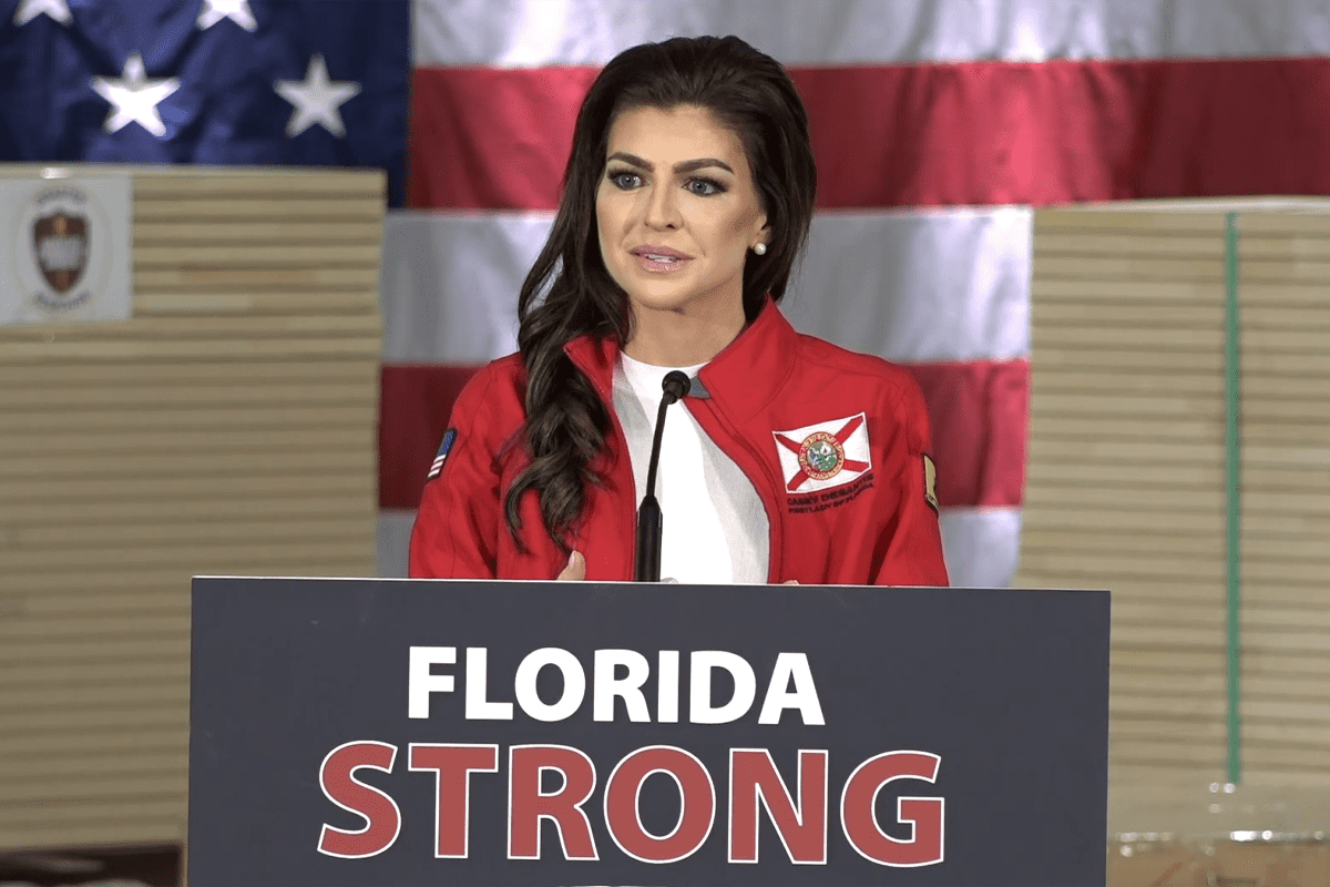 Florida First Lady Casey DeSantis announces state awards to promote Southwest Florida recovery from Hurricane Ian, Fort Myers, Fla., Feb. 3, 2023.