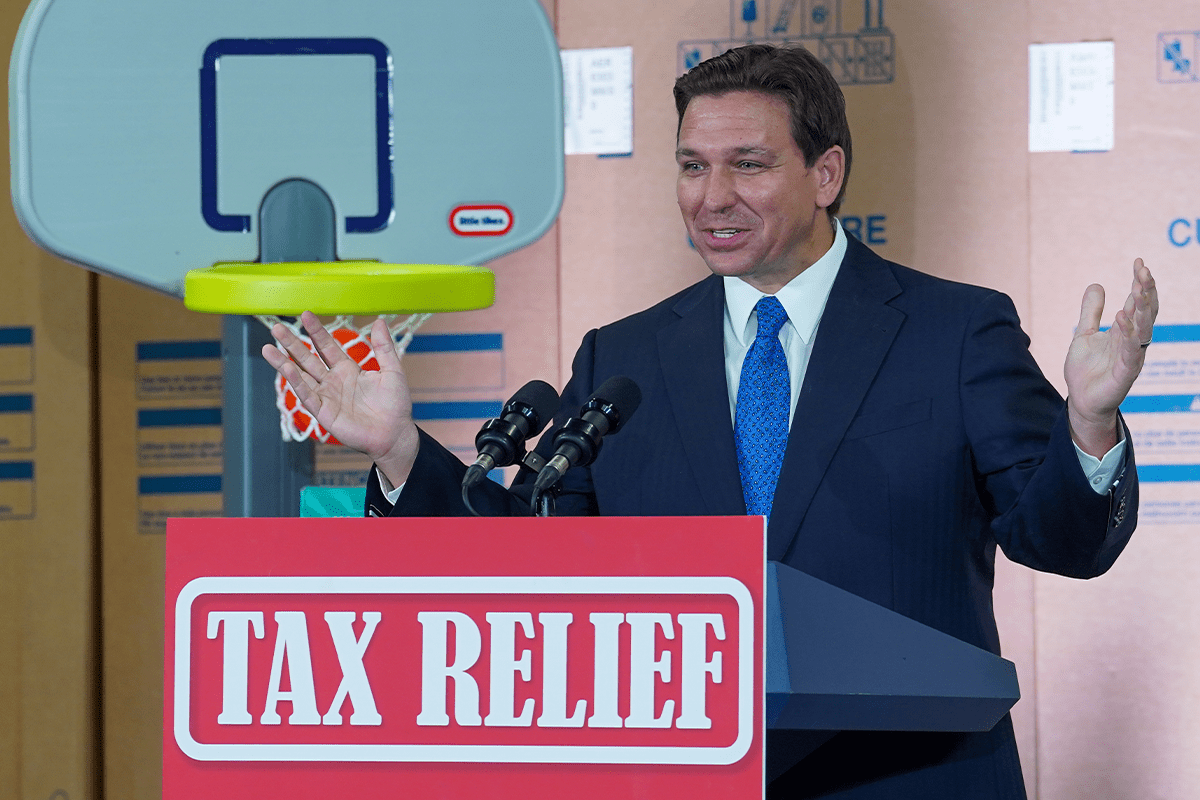 Gov. Ron DeSantis announces tax relief proposal in Ocala, Fla., Feb. 8, 2023. (Photo/Gov. Ron DeSantis' office)