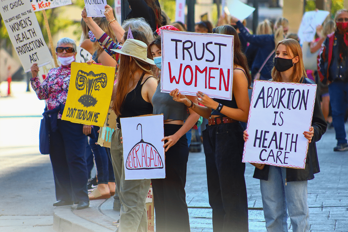 Pro-abortion demonstration, Reno, Nev., Oct. 10, 2021. (Photo/Manny Becerra)