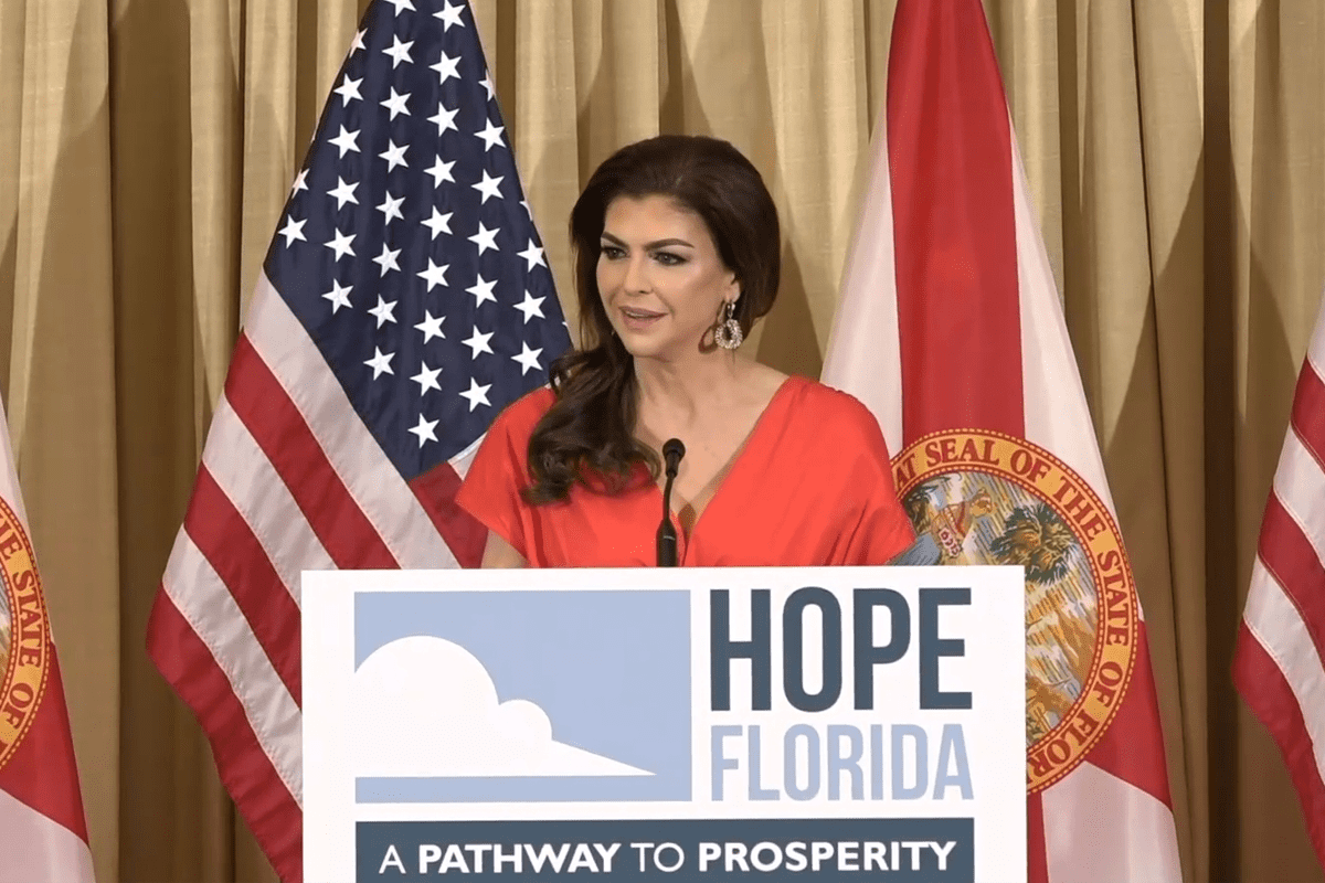 First Lady Casey DeSantis announces expansion of "Hope Florida" program, Tampa, Fla., March 11, 2023. (Video/Gov. Ron DeSantis' office)