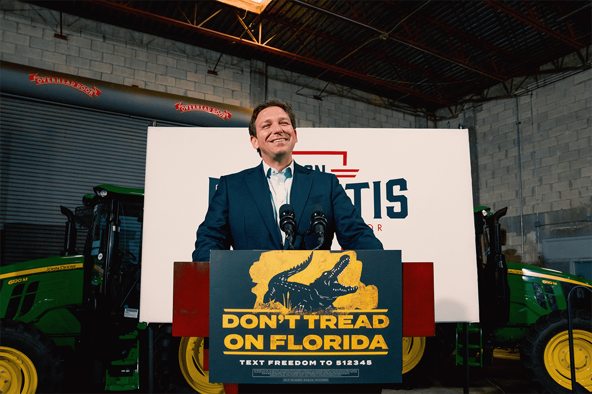 Gov. Ron DeSantis speaks in Palm Beach County, Fla. before the 2022 election, Nov. 7, 2022. (Photo/Team DeSantis)