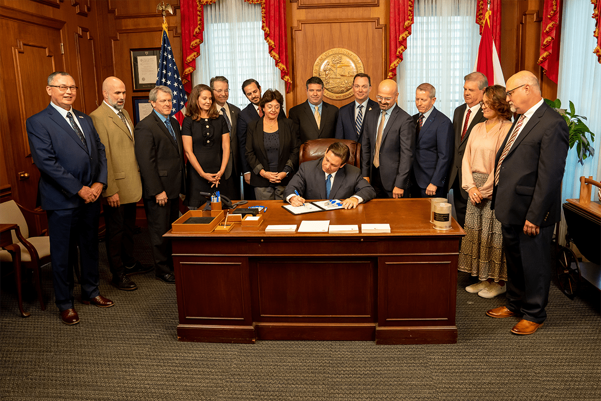 Gov. Ron DeSantis signs tort reform bill, Tallahassee, Fla., March 24, 2023. (Photo/Gov. Ron DeSantis' office)