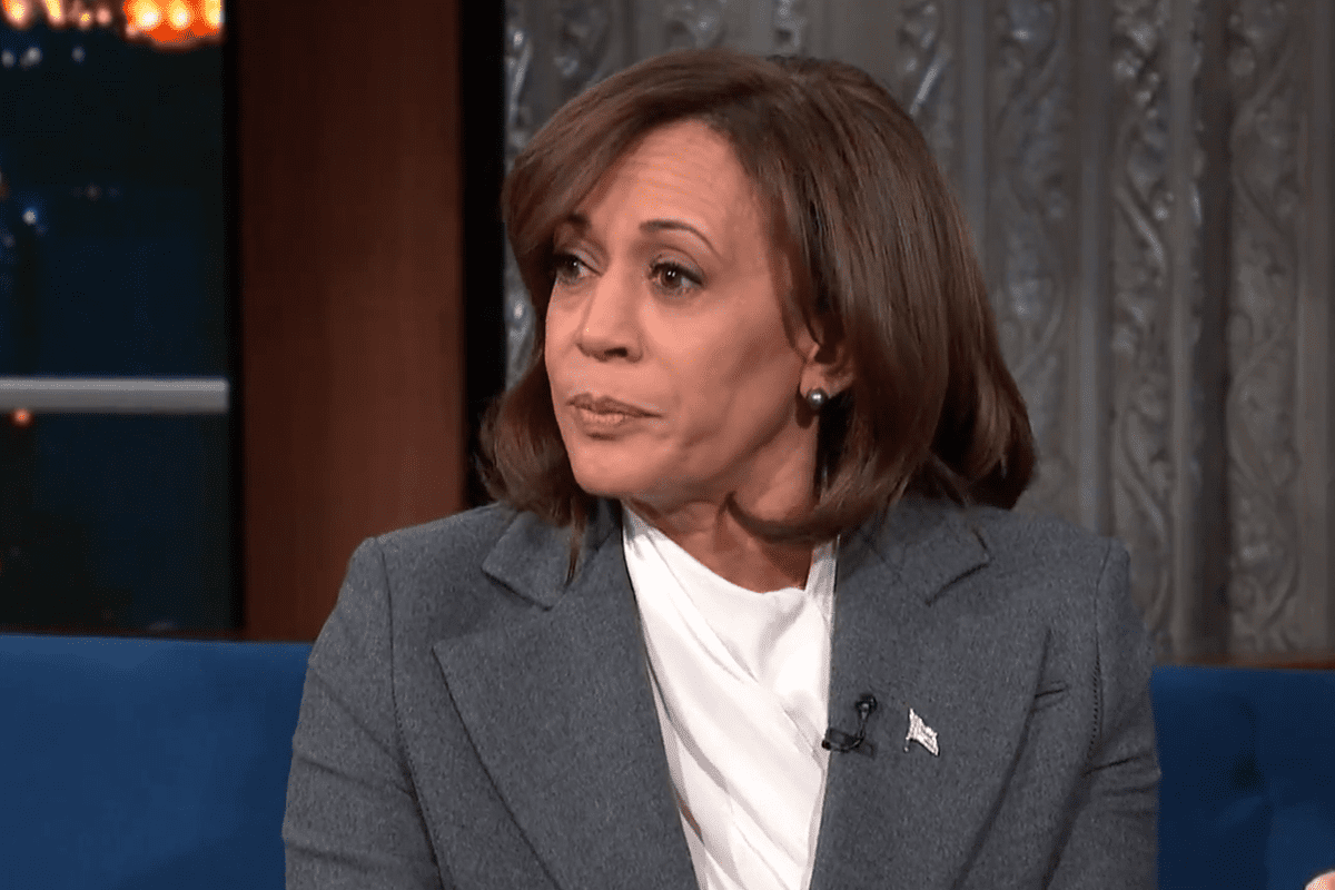 Vice President Kamala Harris on The Late Show With Stephen Colbert, March 15, 2023. (Video/@colbertlateshow, Twitter)
