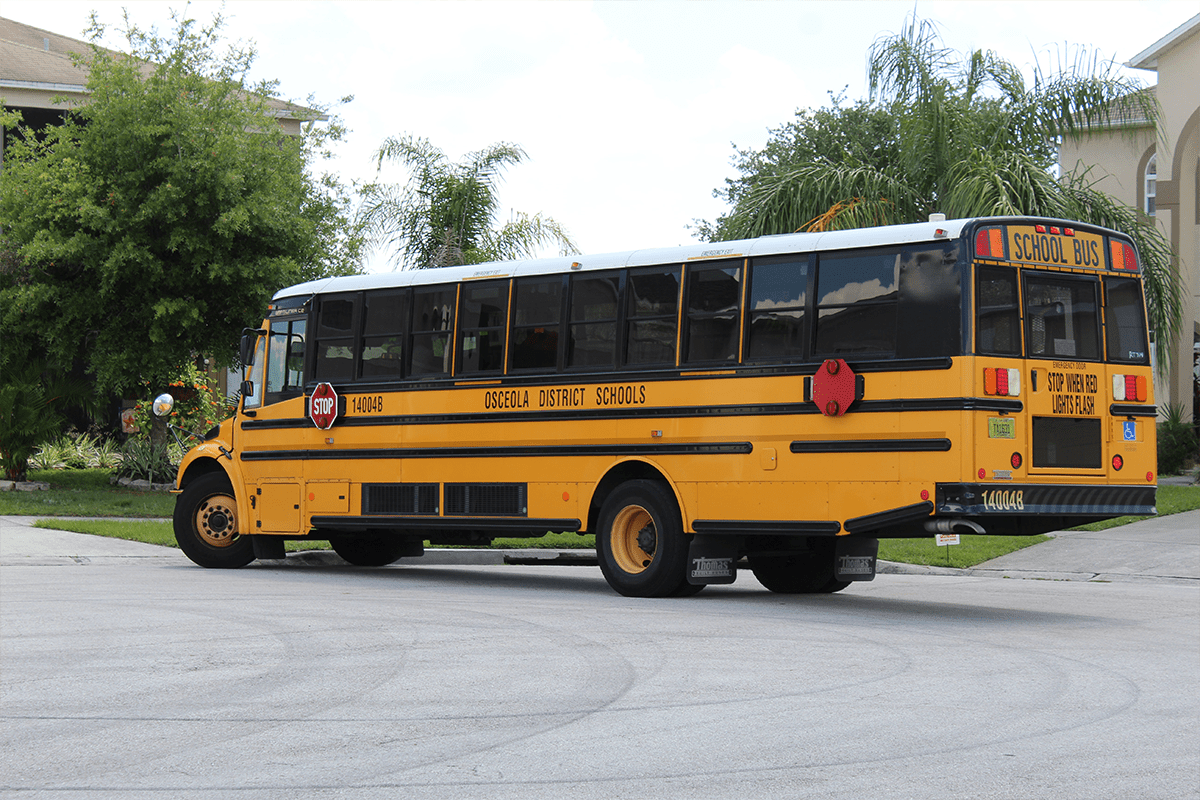 School bus, Kissimmee, Fla., Oct. 9, 2020. (Photo/Lisa Boonaerts)