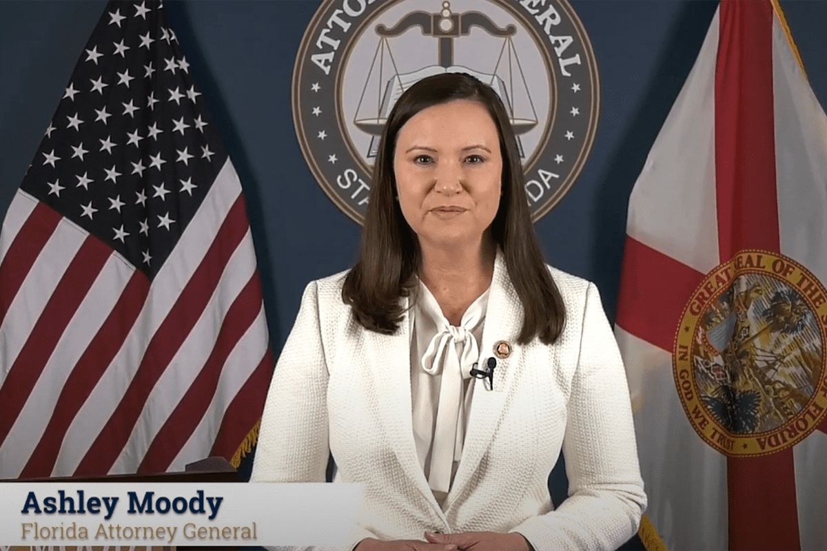 Florida Attorney General Ashley Moody announces launch of nationwide law enforcement recruitment effort, Tallahassee, Fla., April 19, 2023. (Video/Ashley Moody's Office, YouTube)