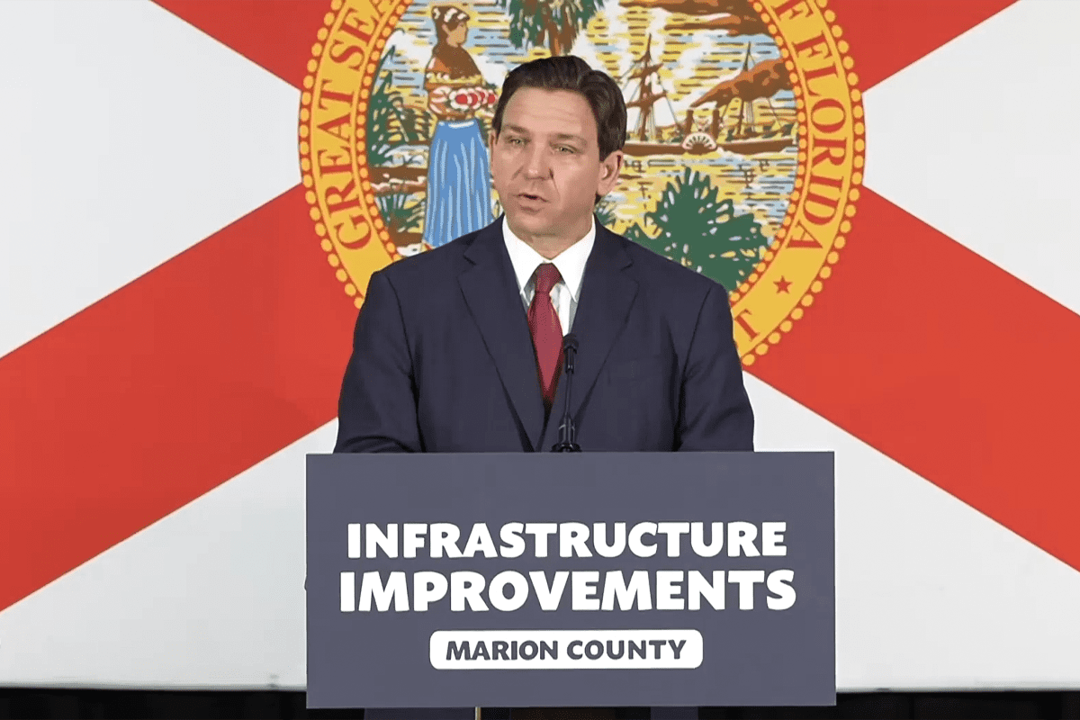 Gov. Ron DeSantis announces $4 million for infrastructure improvements in Marion County, Fla., April 7, 2023. (Video/Gov. Ron DeSantis' office)