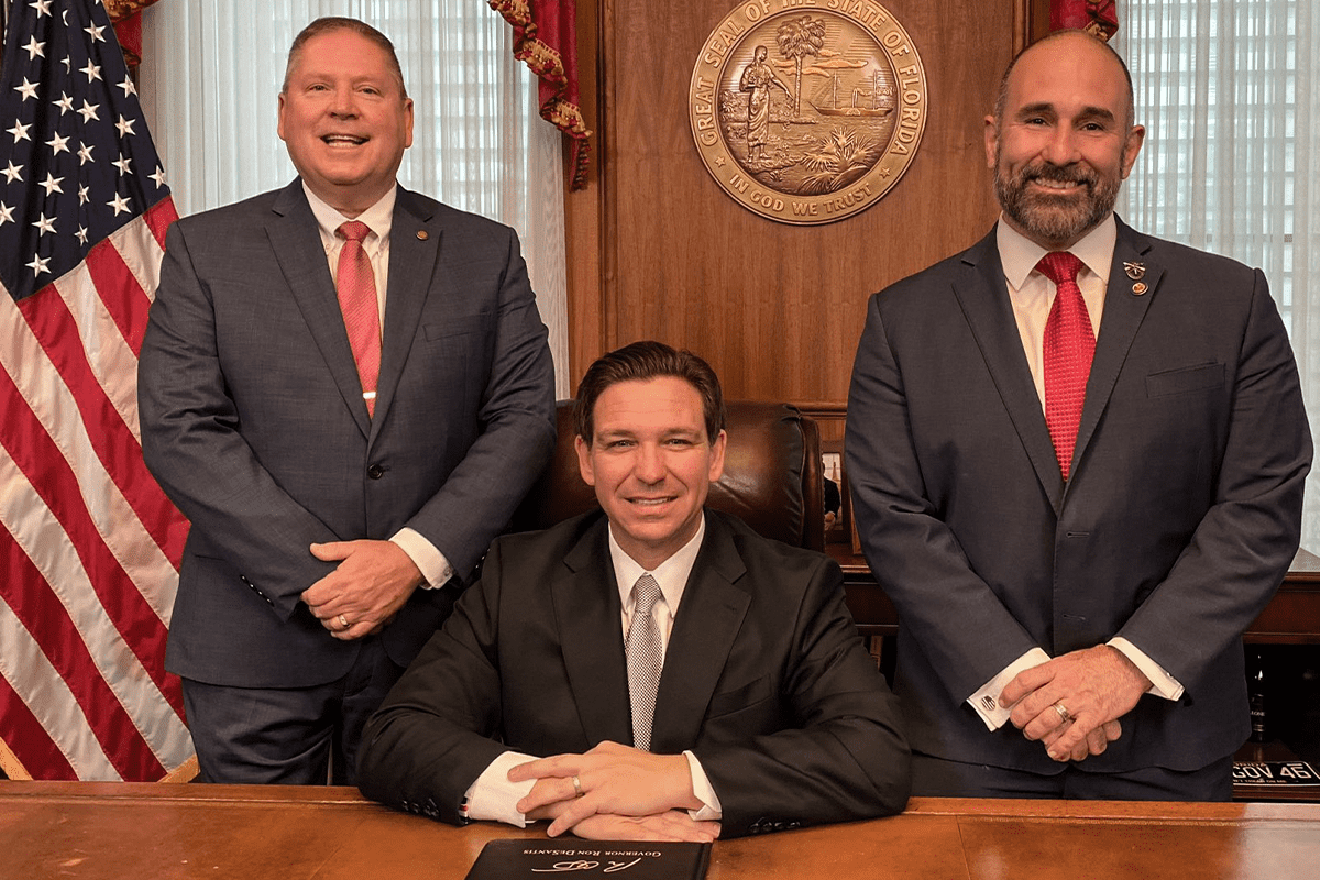 Gov. Ron DeSantis signs permitless carry bill into law, Tallahassee, Fla., April 3, 2023. (Photo/Jay Collins, Twitter)