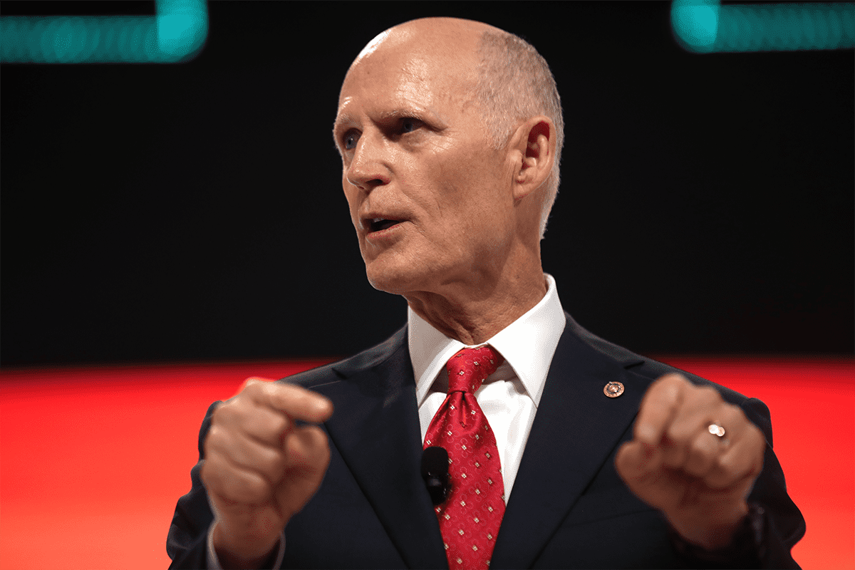 Sen. Rick Scott, R-Fla., speaking with attendees at the 2021 Student Action Summit hosted by Turning Point USA at the Tampa Convention Center in Tampa, Fla., July 17, 2021. (Photo/Gage Skidmore)