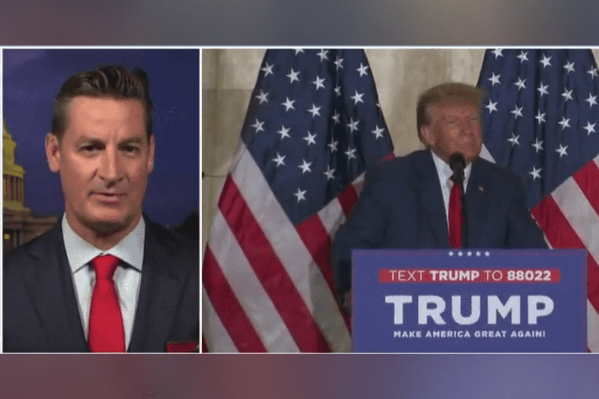 Rep. Greg Steube, R-Fla., endorses Donald Trump for president in 2024 on Newsmax, April 17, 2023. (Video/Newsmax via Trump War Room, Twitter)