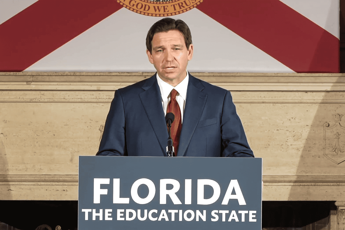 Gov. Ron DeSantis signs higher education legislation at New College of Florida in Sarasota, Fla., May 15, 2023. (Video/Gov. Ron DeSantis' office)