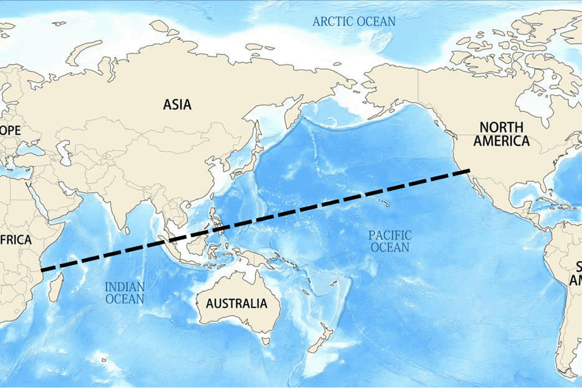 Mockup of theoretical railroad from Pacific to Indian Ocean, June 15, 2023. (Image/DeSantis War Room, Twitter)