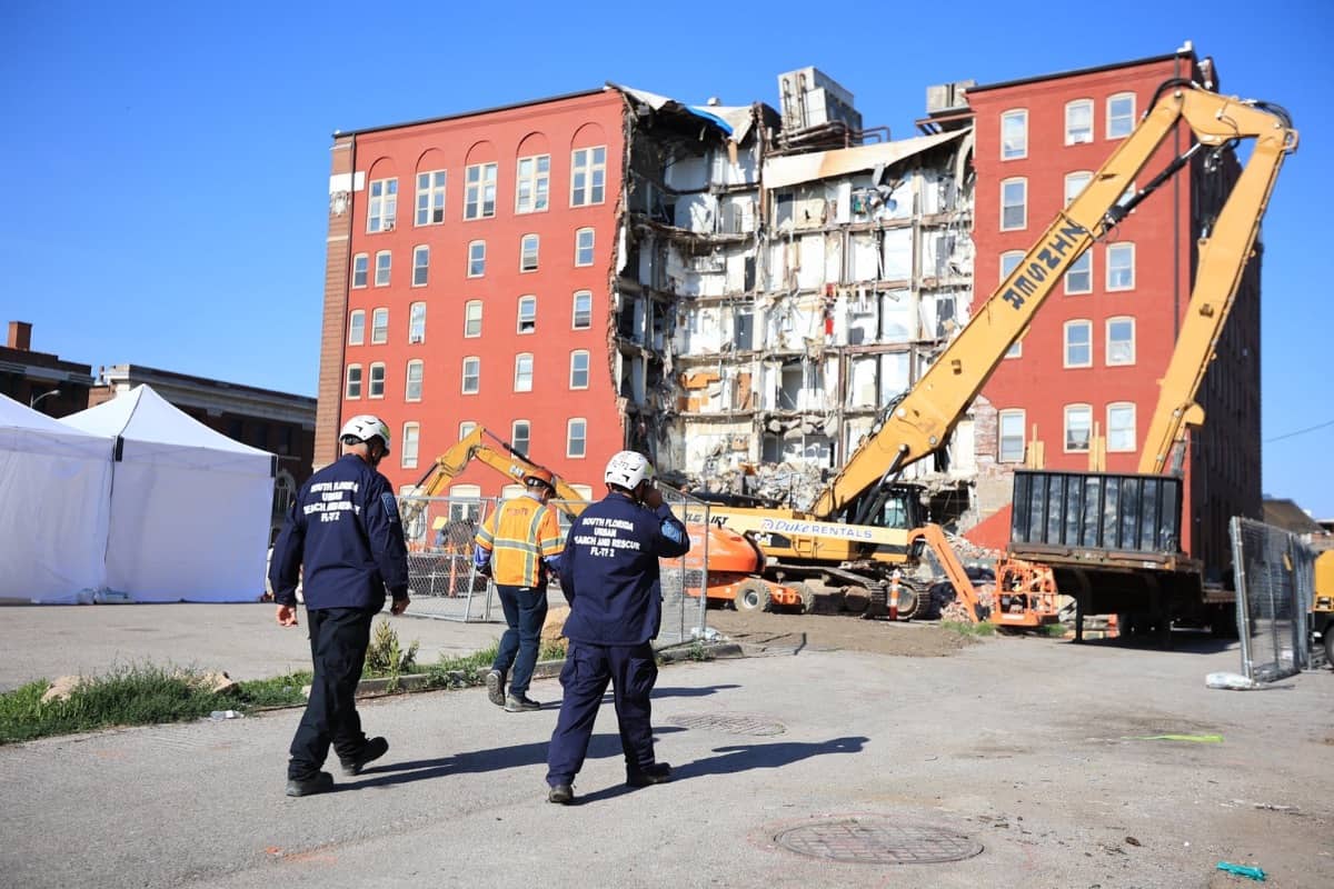 Florida Gov. Ron DeSantis is deploying personnel from two state agencies to assist at the scene of a partial building collapse in the city of Davenport, Iowa on June 6, 2023. (Photo/ Ron DeSantis twitter)
