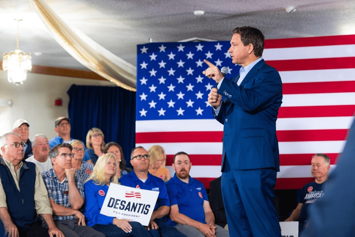 Gov. Ron DeSantis campaigns for president in New Hampshire, June 27, 2023. (Photo/Team DeSantis)