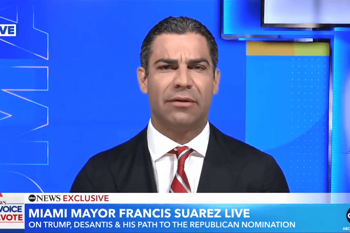 Miami Mayor and GOP presidential candidate Francis Suarez on Good Morning America, June 15, 2023. (Video/Good Morning America, ABC, Twitter)