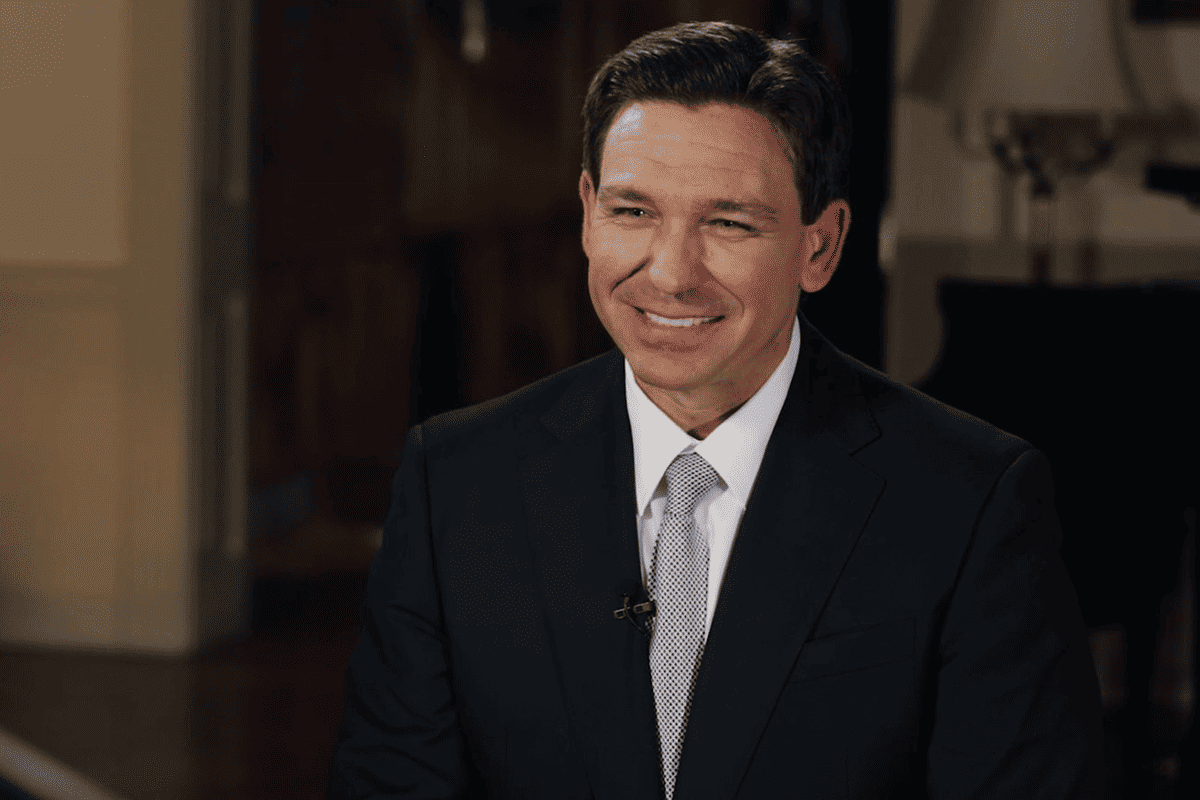 Gov. Ron DeSantis interviewed by David Brody, Tallahassee, Fla., published on June 15, 2023. (Photo/David Brody, Twitter)