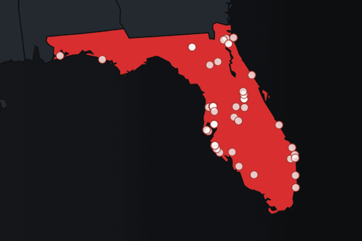 "Hate" group map of Florida. (Image/Southern Poverty Law Center)