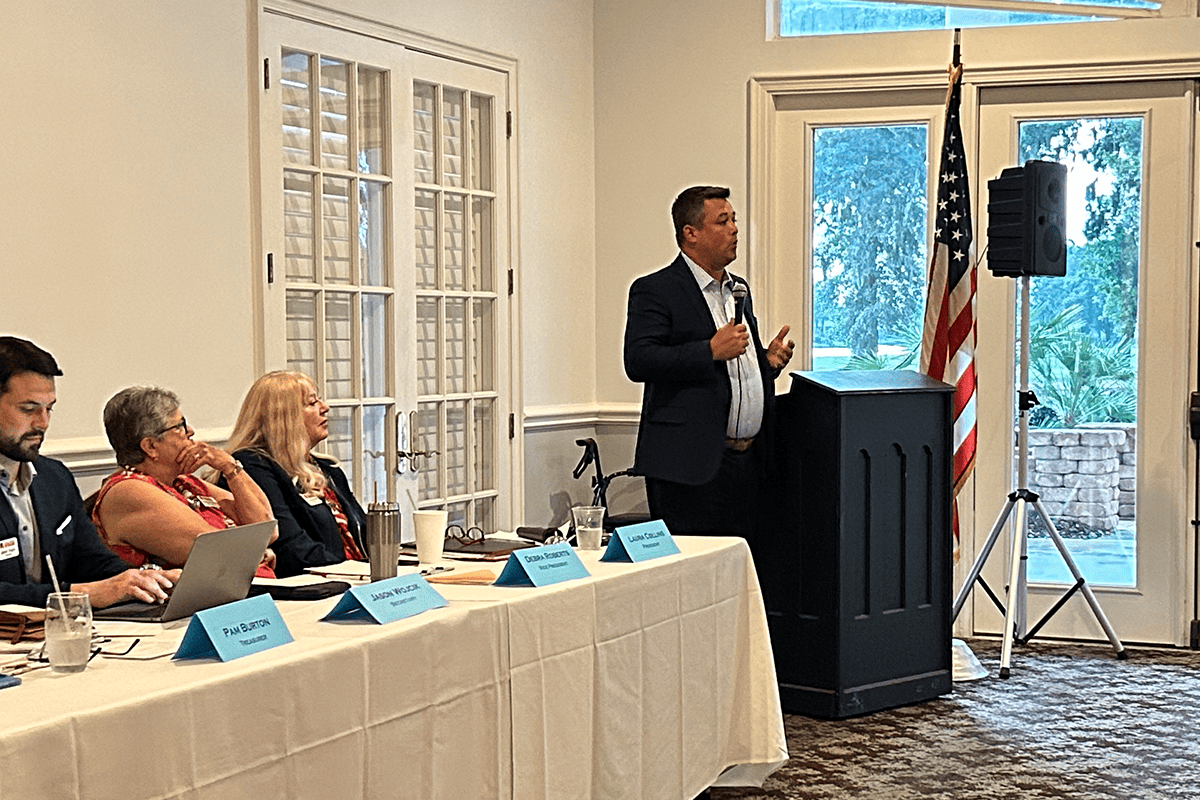 Florida GOP Chairman Christian Ziegler speaks during REC meeting in Jacksonville, Fla., June 13, 2023. (Photo/Florida’s Voice)