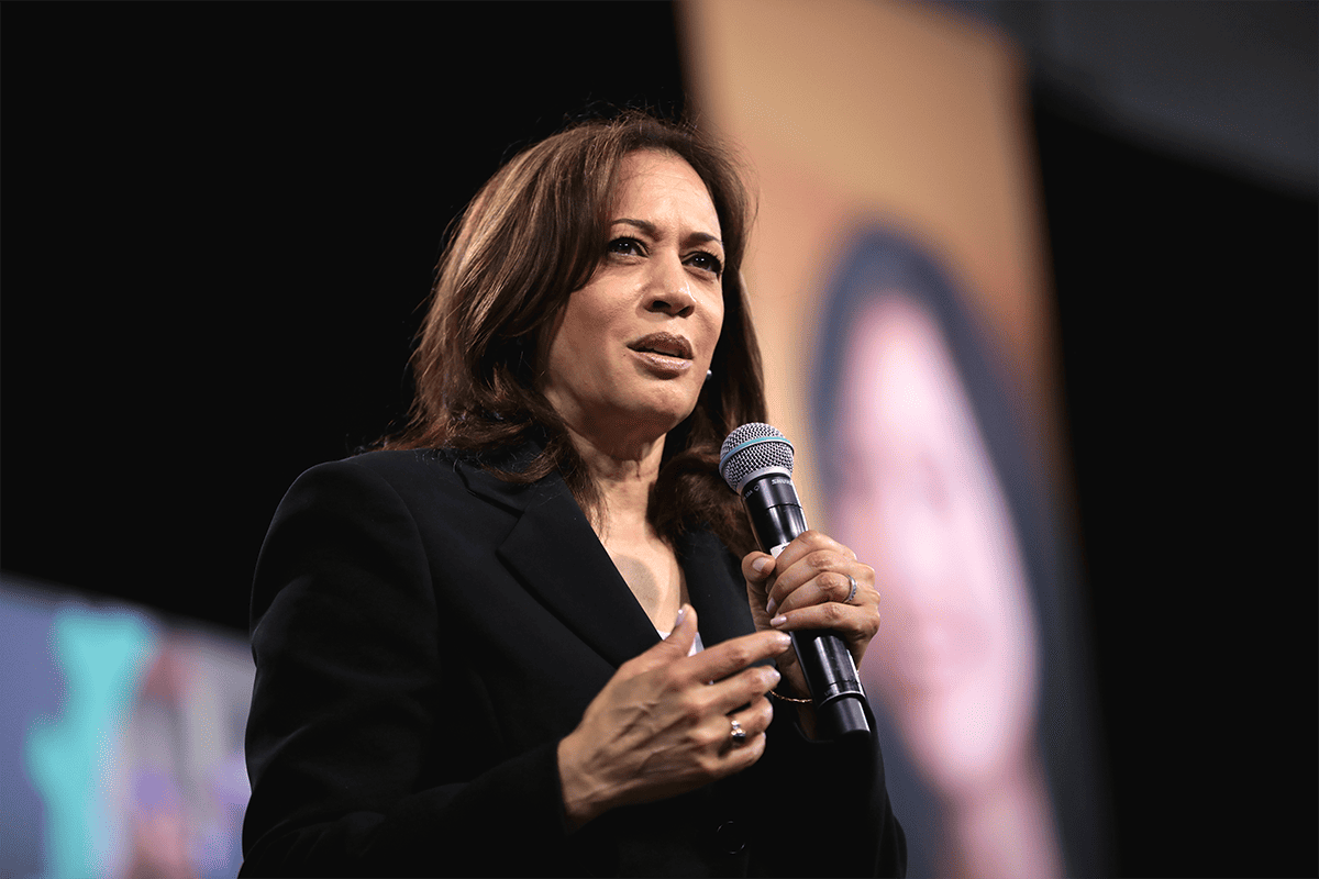 Then-U.S. Sen. Kamala Harris, D-Calif., speaking with attendees at the 2019 National Forum on Wages and Working People hosted by the Center for the American Progress Action Fund and the SEIU at the Enclave in Las Vegas, Nev., April 27, 2019. (Photo/Gage Skidmore, Flickr)