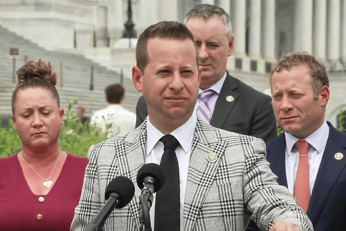 U.S. Rep. Jared Moskowitz, D-Fla., among lawmakers announcing new school safety legislation in Washington, D.C., July 27, 2023. (Video/WPLG Local 10)