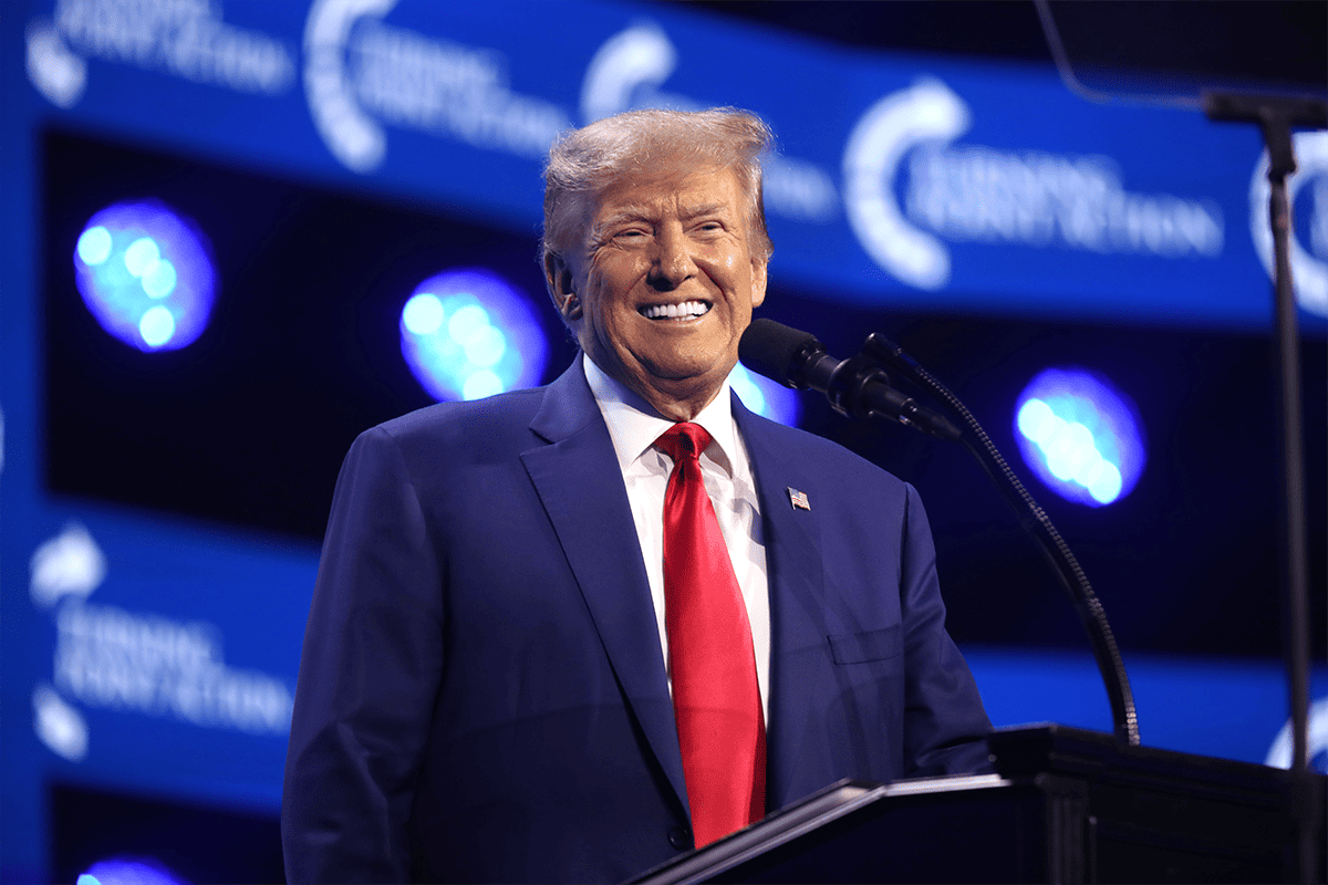 Former President Donald Trump speaking with attendees at the 2023 Turning Point Action Conference at the Palm Beach County Convention Center in West Palm Beach, Fla., July 15, 2023. (Photo/Gage Skidmore, Flickr)