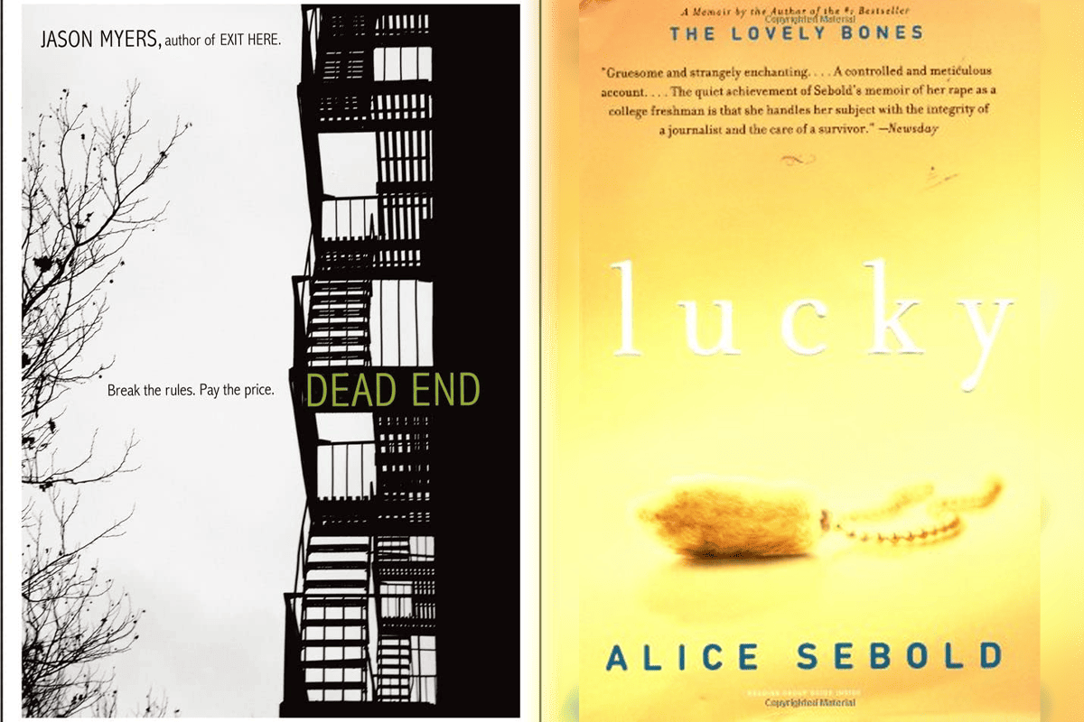 Book titles "Dead End" and "Lucky." (Images/Amazon)