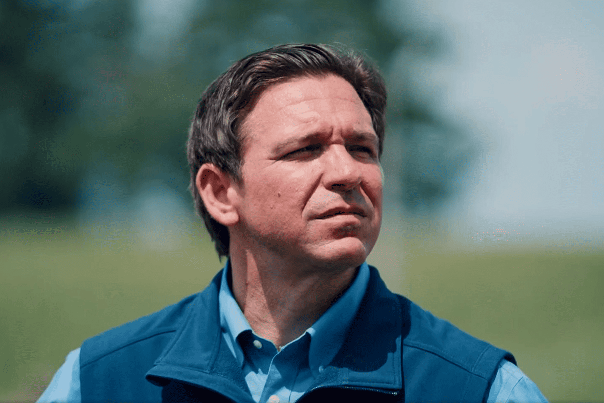 Gov. Ron DeSantis campaigns for president in Iowa. (Video/Never Back Down)