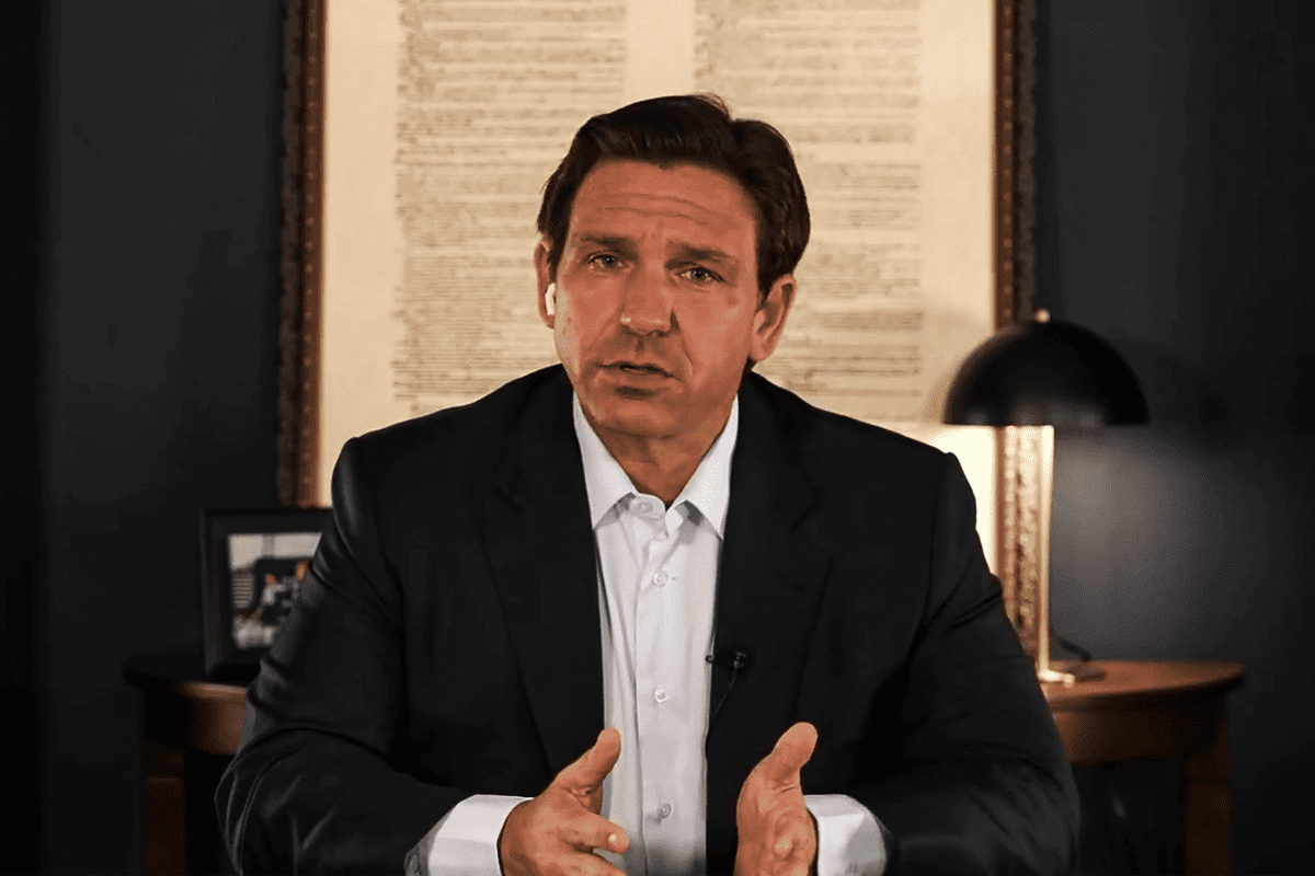 Gov. Ron DeSantis reacts to Georgia-based indictment of former President Donald Trump, Aug. 15, 2023, (Video/DeSantis War Room, X)