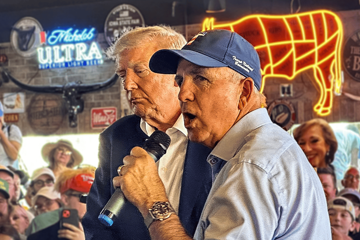 Former President Donald Trump and U.S. Rep. Carlos Gimenez, R-Fla., in Iowa, Aug. 12, 2023. (Photo/Carlos A. Gimenez, X)