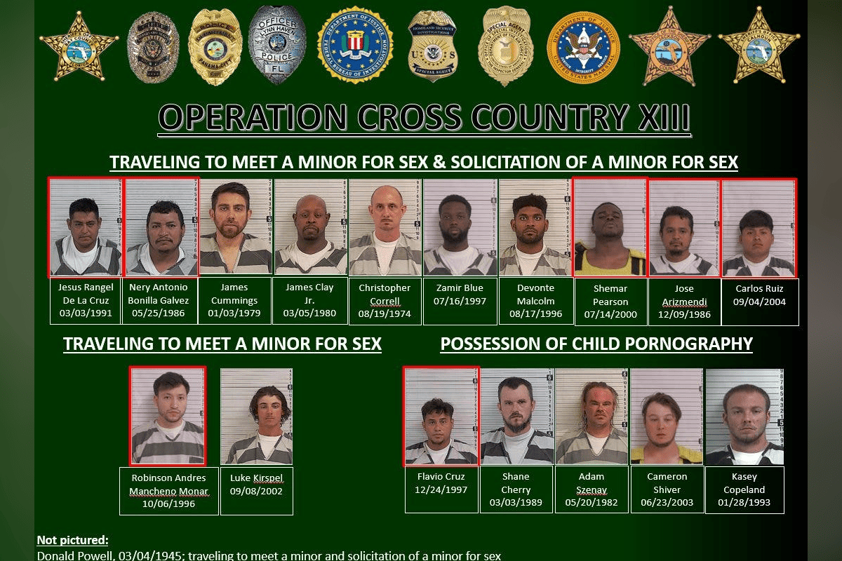 "Operation Cross Country XIII." (Image/Bay County Sheriff's Office)