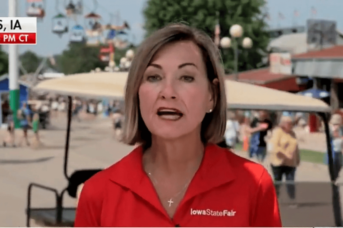 Iowa Gov. Kim Reynolds at the Iowa State Fair, Aug. 10, 2023. (Video/Fox News)