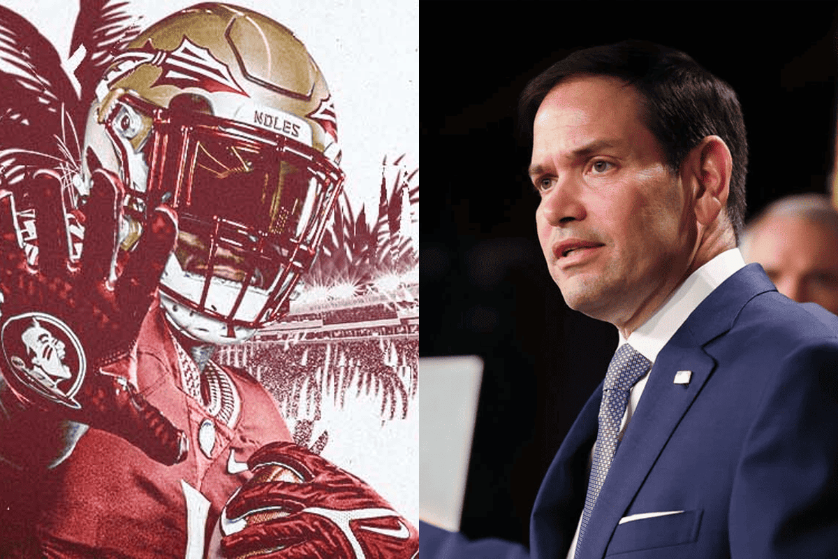 Florida State University football and U.S. Sen. Marco Rubio, R-Fla. (Photos/FSU Football, Twitter; U.S. Senate)