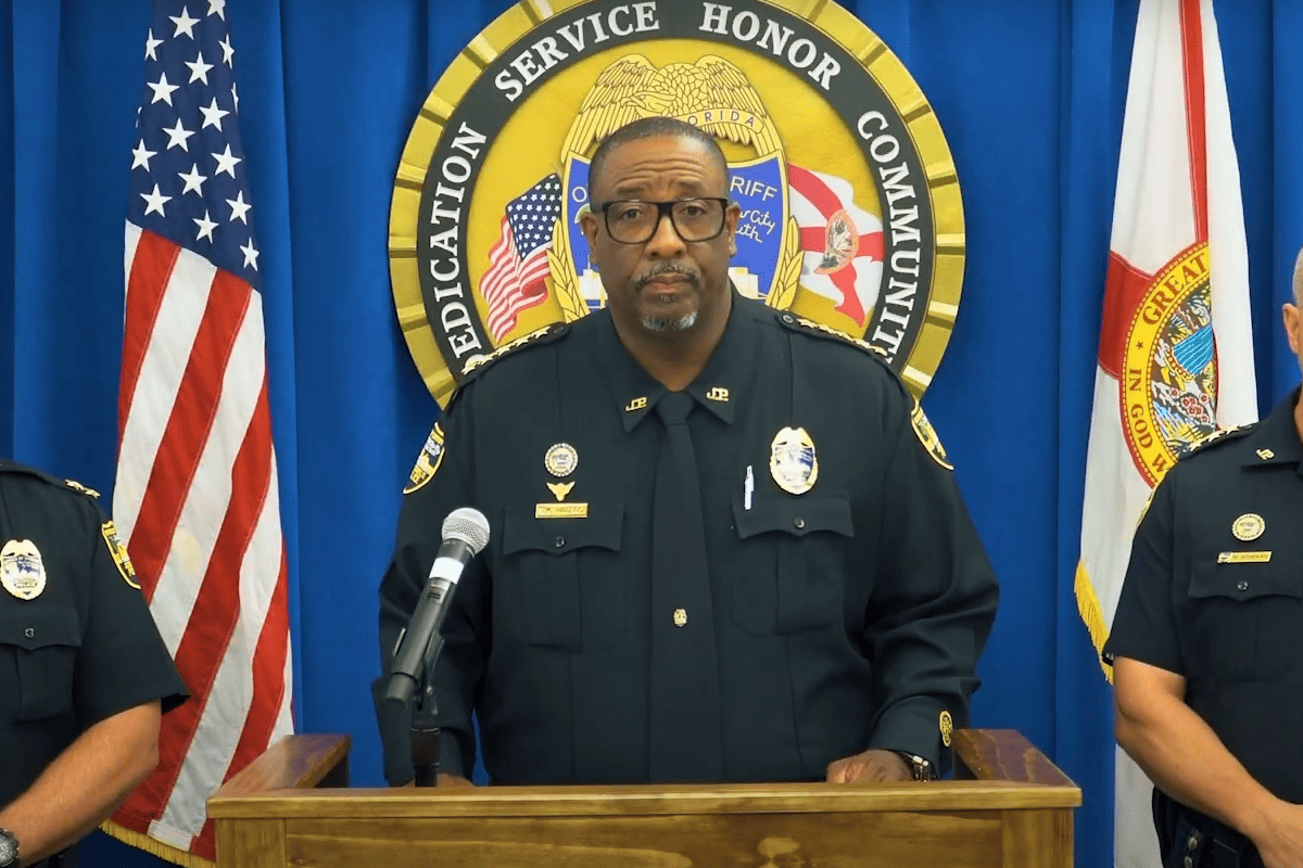 Jacksonville Sheriff T.K. Waters gives briefing on local shooting, Jacksonville, Fla., Aug. 26, 2023. (Video/Jacksonville Sheriff's Office)