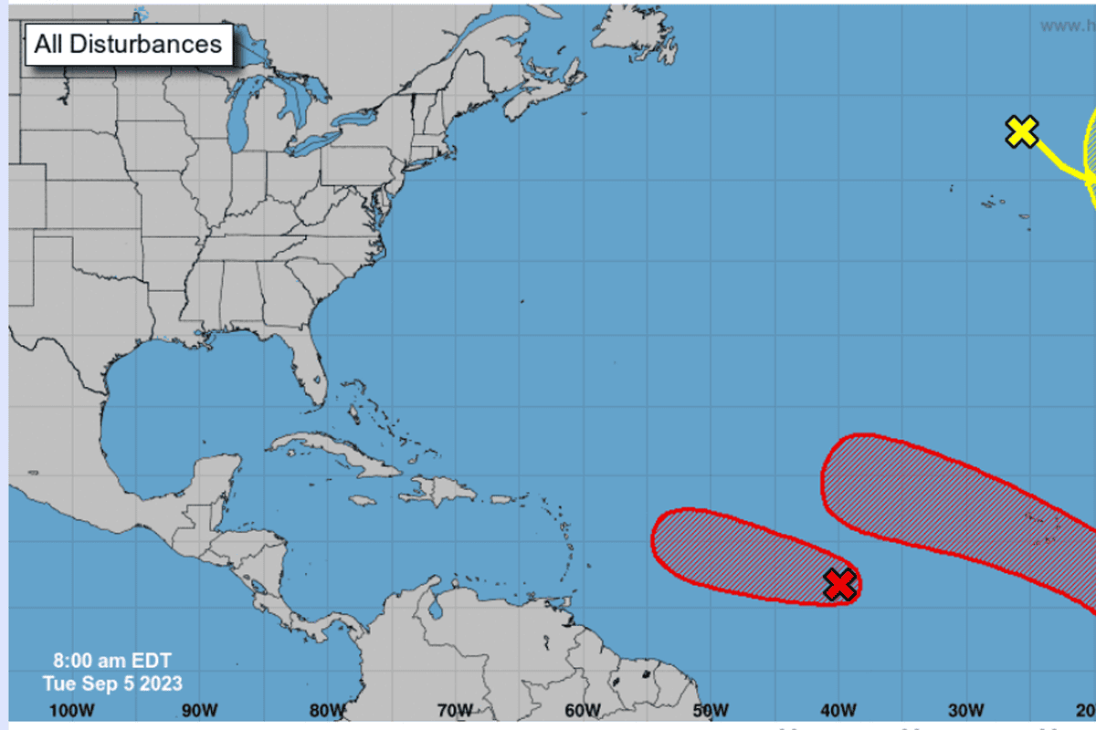 National Hurricane Center's 8 a.m. ET tropical weather outlook, Sept. 5, 2023. (Image/National Hurricane Center)