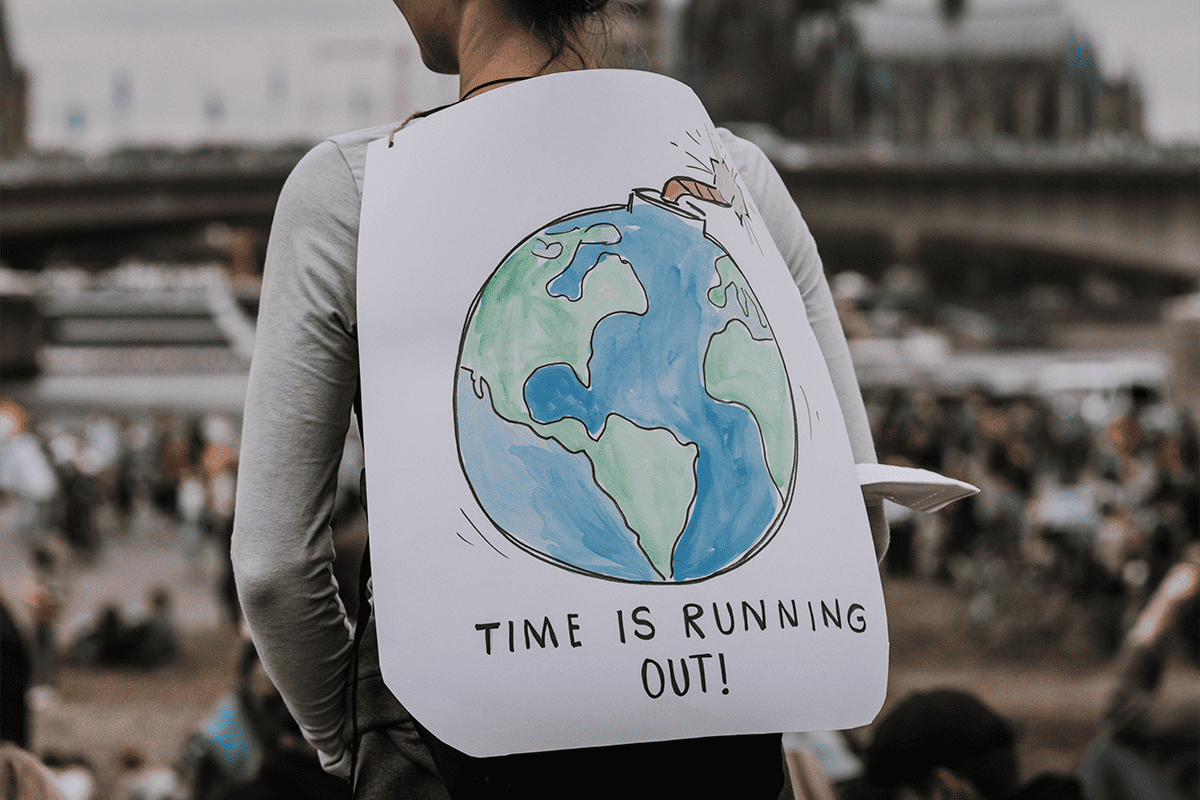 "Time is running out" climate change demonstration, Sept. 24, 2021. (Photo/Tobias Rademacher, Unsplash)