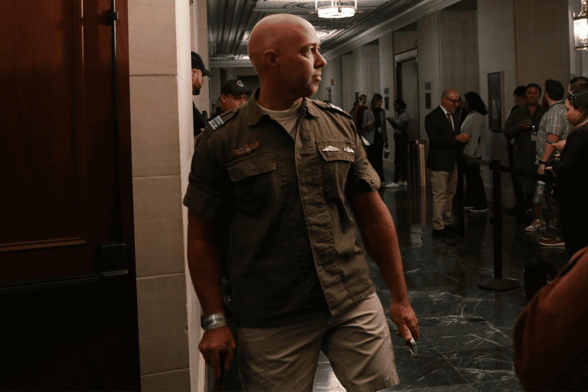 Florida Republican Rep. Brian Mast at the U.S. Capitol wearing his uniform worn when he served alongside the Israel Defense Forces, Washington, D.C., Oct. 13, 2023. (Photo/Rep. Brian Mast, X)