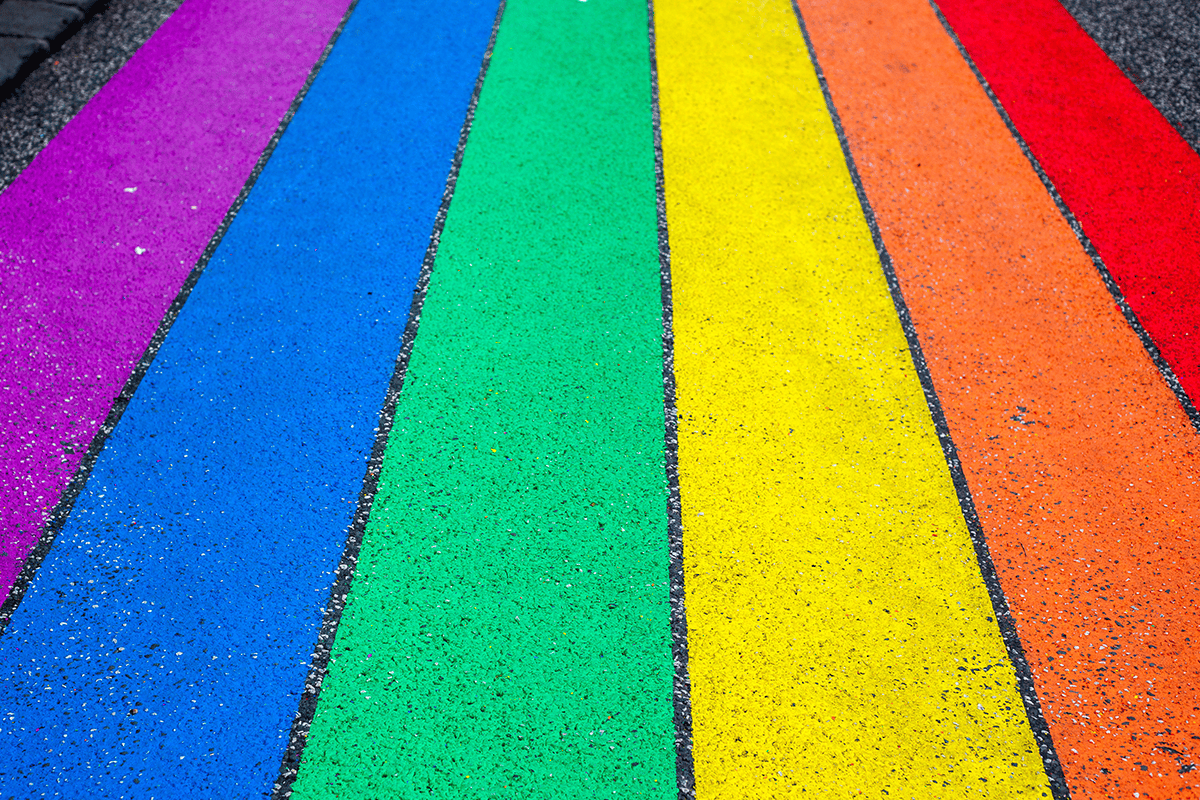 Rainbow pride flag on a road, June 17, 2019. (Photo/Filmbetrachter, Pixabay)