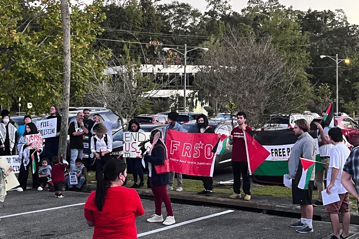 Pro-Palestinian activists protest the state of Israel in Tallahassee, Fla., Oct. 18, 2023. (Photo/Florida’s Voice)