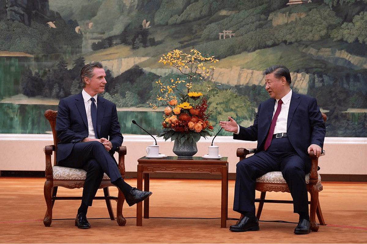 California Gov. Gavin Newsom meets with Chinese President Xi Jinping. Oct. 25, 2023. (Photo/Gavin Newsom, X)