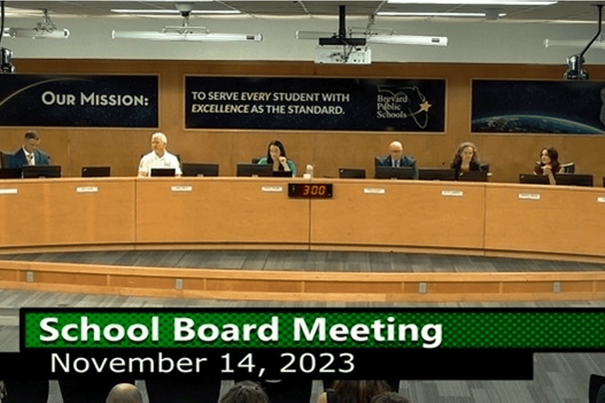 Brevard County School Board hosts meeting, Viera, Fla., Nov. 14, 2023. (Video/ Brevard Public Schools, YouTube)