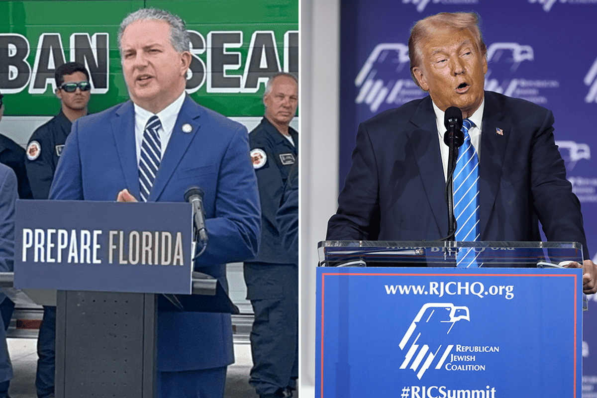 Florida Chief Financial Officer and <a href=https://www.flickr.com/photos/gageskidmore/53299882275>former President Donald Trump.</a> (Photos/Patronis' office; Gage Skidmore, Flickr)
